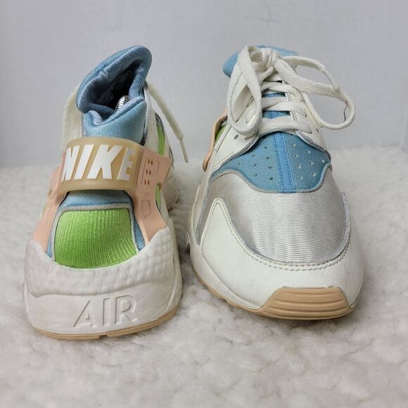 Nike Air Huarache SE Sail Womens Size 12 White/Orange/Blue Running Shoes - Picture 7 of 10